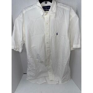 Ralph Lauren Mens White Blake Short Sleeve Button Down Shirt size Large
